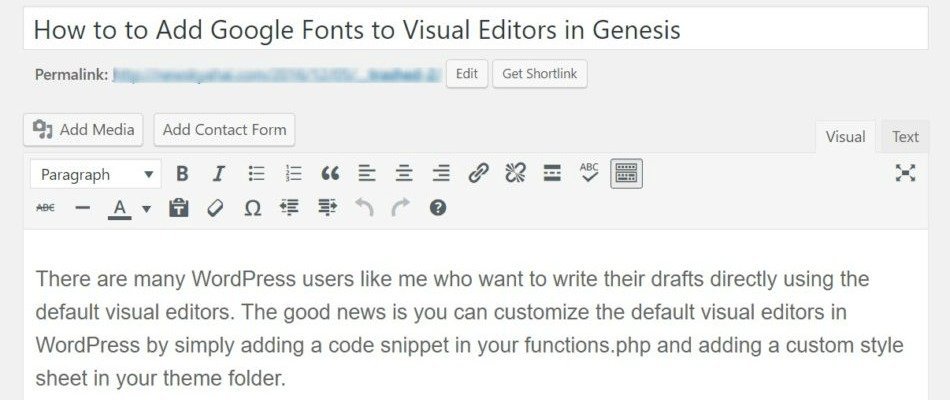 How to Add Google Fonts to Visual Editor in Genesis