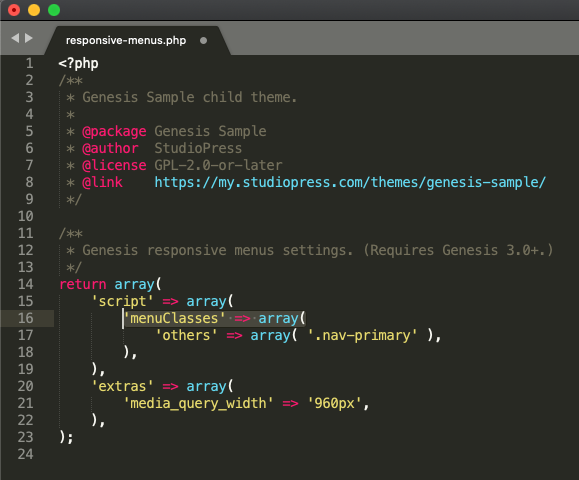 Remove Word “MENU” from Mobile Menu in Genesis 3.0.0