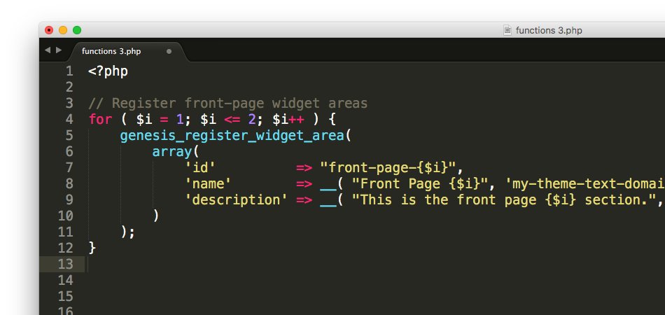 Smart Way to Register and Display Multiple Front-Page Widget Areas in Genesis